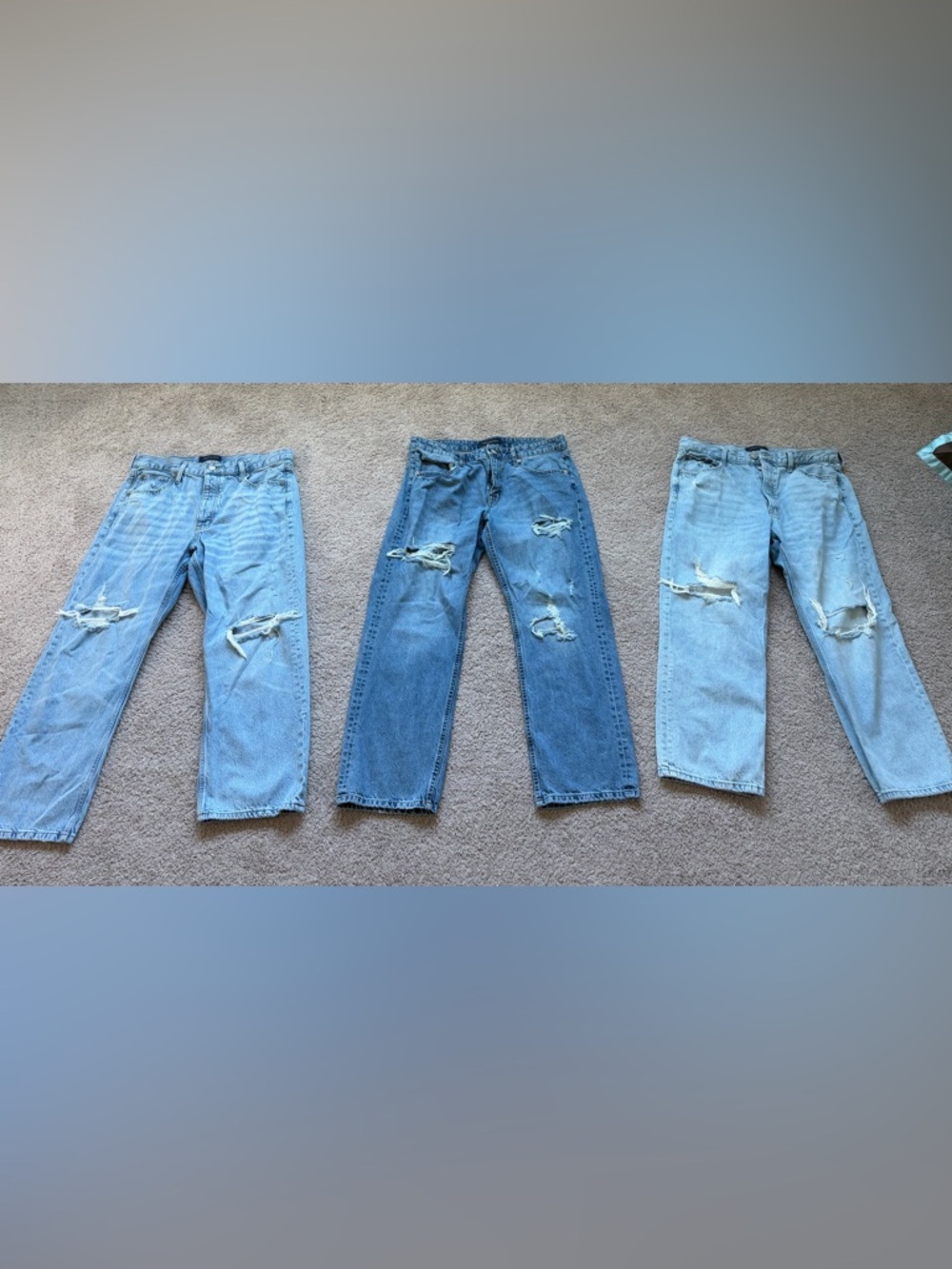 Bundle of 3 GUC Aeropostale Baggy Distressed Jeans size 14 Short